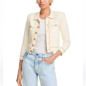 L'AGENCE Cream Blazer Structured Fitted Silhouette